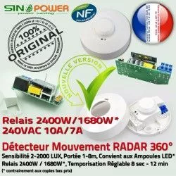 Éclairage de 360° Capteur LED Automatique Radar Lampes Détecteur Relais Mouvement Ampoules HF Luminaire Micro-Ondes Hyperfréquence