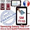 TAB3 LITE SM T110 Noire Samsung LCD Supérieure 7 SM-T110 Galaxy Ecran Assemblée en PREMIUM Qualité Tactile Vitre Noir Verre Prémonté Adhésif