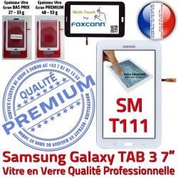 Tactile Qualité Galaxy Samsung Blanc Blanche Prémonté Assemblée SM-T111 TAB3 LCD LITE Vitre T111 Tab3 Adhésif Supérieure SM en Ecran Verre PREMIUM