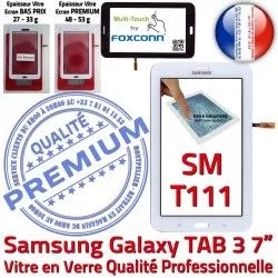 LITE Supérieure Qualité Verre Galaxy LCD Tactile T111 SM-T111 Prémonté Vitre en Blanc Adhésif Assemblée Ecran Blanche SM TAB3 Samsung PREMIUM