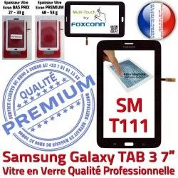 Vitre Tab3 LCD SM Qualité Adhésif Galaxy T111 PREMIUM SM-T111 Noir Prémonté Noire LITE Tactile Ecran TAB3 Verre en Supérieure Assemblée Samsung