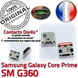 Core Prime à Micro ORIGINAL charge Samsung Pins USB SM souder Qualité Connector SM-G360 de Chargeur Connecteur Dorés G360 Charge Prise Galaxy