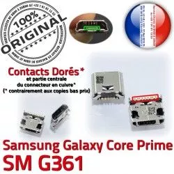 souder Prise Micro Fiche SM-G361 charge Qualité G361 Pins Galaxy Dorés de à ORIGINAL Core SM Chargeur Samsung USB Dock Prime Connector MicroUSB