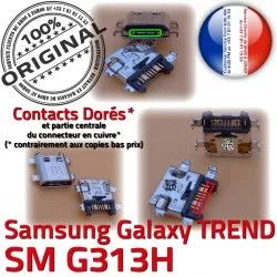 MicroUSB souder Prise DUOS SM Samsung Dock Connector de charge Pins ORIGINAL Chargeur Qualité SM-G313H Micro G313H à Fiche TREND Galaxy S Dorés USB