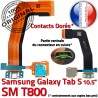 Samsung Galaxy SM-T800 TAB-S Ch Charge TAB Qualité T800 Chargeur S Réparation de Nappe Contacts Connecteur ORIGINAL Micro USB Dorés SM OFFICIELLE