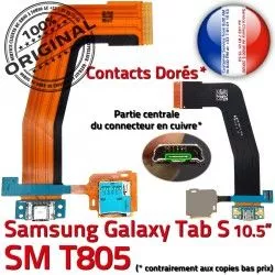 ORIGINAL Charge SM Micro Qualité de TAB Nappe S Contacts TAB-S Chargeur Connecteur Dorés USB SD T805 Réparation SM-T805 Samsung Galaxy Lecteur