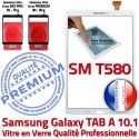 Samsung Galaxy TAB A SM-T580 Écran Blanc PREMIUM Vitre Tactile Blanche QUALITÉ Supérieure Multi-Touch Verre Résistant aux Chocs