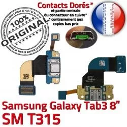 Chargeur ORIGINAL T315 Charge SM-T315 Fiche Qualité Microphone SM Port TAB de Prise USB Nappe Réparation 3 MicroUSB TAB3 Samsung Connecteur Galaxy