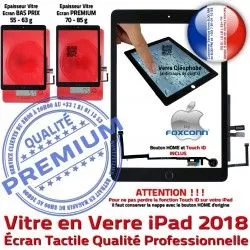 HOME Vitre Tablette 6 Noir 2018 Nappe Adhésif Qualité Caméra Bouton Tactile inch Monté Verre 9.7 Réparation Oléophobe Ecran Fixation iPad