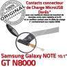 Samsung Galaxy NOTE GT-N8000 Ch Charge Dorés MicroUSB Réparation Connecteur Qualité Chargeur Contacts de ORIGINAL Nappe OFFICIELLE