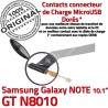 Samsung Galaxy GT-N8010 NOTE Ch Chargeur Dorés Qualité N8010 GT Connecteur Contacts Nappe Réparation USB Micro OFFICIELLE ORIGINAL de Charge