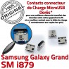 Samsung Galaxy GT-i879 USB Qualité ORIGINAL SLOT à Chargeur charge Pins Fiche souder de Dock Dorés Prise Connector Grand MicroUSB