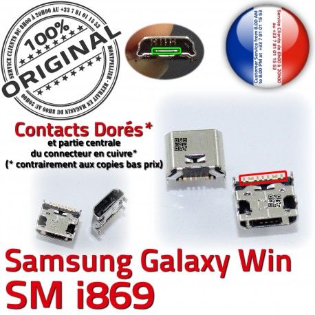 Samsung Galaxy Win GT-i869 USB MicroUSB Chargeur SLOT charge de Dorés Prise à souder Fiche Connector Pins ORIGINAL Dock Qualité
