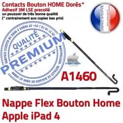 Accueil Tablette Poussoir A1460 4 Home iPad Flex Qualité Nappe Autocollant Remplacement Apple Adhésif iPad4 Châssis Bouton Réparation