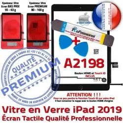 Tactile KIT Adhésif Outils Bouton Réparation Precollé HOME Noire A2198 2019 PREMIUM Oléophobe Vitre N iPad PACK Qualité Verre Démontage