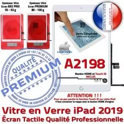 Tactile Blanc Verre Caméra HOME Adhésif Réparation Fixation Oléophobe Qualité iPad Vitre Nappe A2198 2019 Ecran Tablette Monté