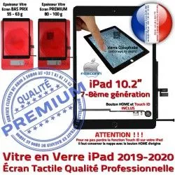 inch Noir 2019-2020-2021 Ecran Verre Remplacement Vitre Nappe HOME iPad Qualité in Adhésif Oléophobe 10.2 PREMIUM Precollé Tactile