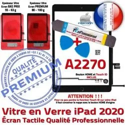 HOME Qualité Oléophobe Precollé Bouton KIT Vitre Apple Noire Démontage Retina iPad Tablette 2020 Réparation Adhésif Verre Tactile A2270 Outils PREMIUM