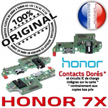 Honor 7X Charge Qualité Prise Huawei OFFICIELLE Chargeur PORT RESEAU Antenne Connecteur ORIGINAL USB Nappe Microphone Téléphone