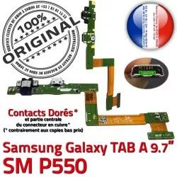 C Charge Réparation Samsung Galaxy Contacts OFFICIELLE Connecteur SM P550 Nappe ORIGINAL Doré Qualité TAB USB A Micro de Chargeur SM-P550