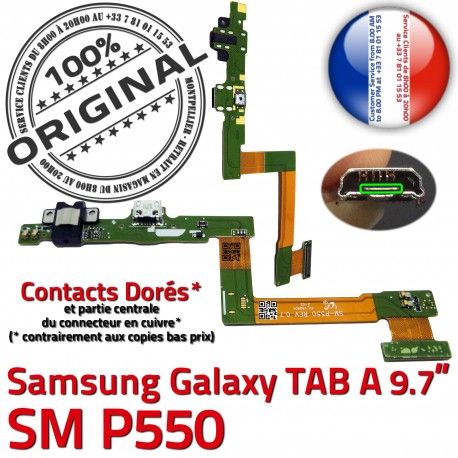 Samsung Galaxy TAB A SM-P550 C Réparation P550 ORIGINAL SM Charge Nappe Doré OFFICIELLE de MicroUSB Connecteur Contact Chargeur Qualité
