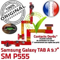 A P555 Flex Nappe Galaxy ORIGINAL SM-P555 HOME HP Réparation Charge Bouton de TAB Connecteur Parleur SM OFFICIELLE Samsung Haut Chargeur
