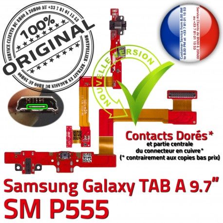 Samsung Galaxy TAB A SM-P555 HP Nappe Réparation Connecteur Flex ORIGINAL P555 OFFICIELLE Chargeur HOME Bouton Charge de Haut Parleur SM