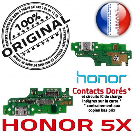 Honor 5X Charge USB Antenne Alimentation Micro Qualité Microphone Prise Chargeur Connecteur Nappe de ORIGINAL RESEAU Câble