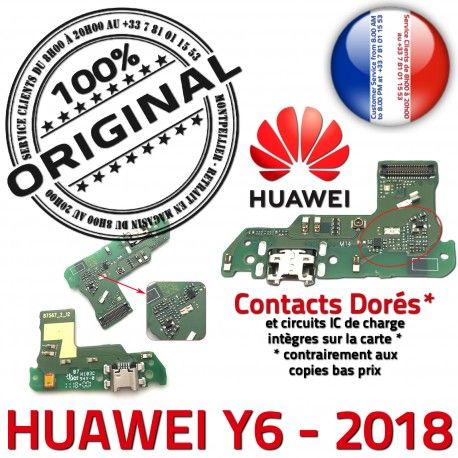 Huawei Y6 2018 PORT de Microphone Téléphone Charge Prise ORIGINAL Câble Micro OFFICIELLE Antenne USB Chargeur Nappe Qualité JACK