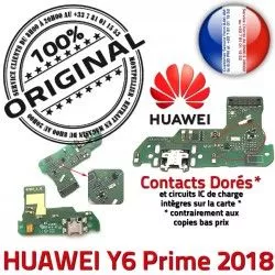 Charge Qualité Micro 2018 USB Huawei ORIGINAL Y6 Chargeur Câble OFFICIELLE Antenne PORT Prime Nappe Prise Microphone Branchement