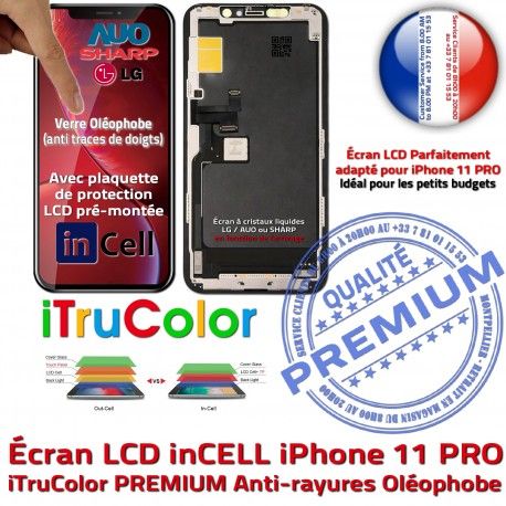 iPhone 11 PRO Vitre Tactile LCD pouces 5,8 inCELL PREMIUM Super Cristaux Affichage SmartPhone Retina Tone Écran True Liquides Apple