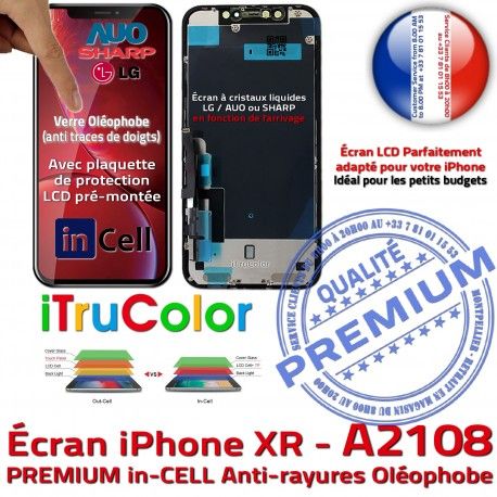LCD sur Châssis iPhone XR A2108 Vitre Retina PREMIUM Cristaux Apple Affichage Liquides inCELL 6,1 in SmartPhone True Tone Écran