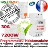 Commande Chauffage 30A Automatique DIN Creuses 7200W 7kW Hebdomadaire Jour-Nuit Heures Électronique Commutateur Rail Programmateur