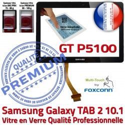 Noire Qualité 10.1 Tactile Résistante TAB-2 in Samsung Vitre Galaxy N TAB en 2 GT-P5100 PREMIUM Noir Verre Supérieure Ecran aux Chocs