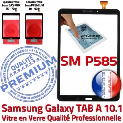 A 10.1 Samsung en PREMIUM aux SM-P585 Galaxy Ecran Qualité Vitre TAB Tactile P585 Supérieure SM Verre N Noir Noire TAB-A Résistante Chocs