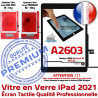 iPad 2021 A2603 Noir Caméra Oléophobe Adhésif Fixation Monté Réparation Qualité Ecran Nappe HOME Tablette Vitre Verre Tactile