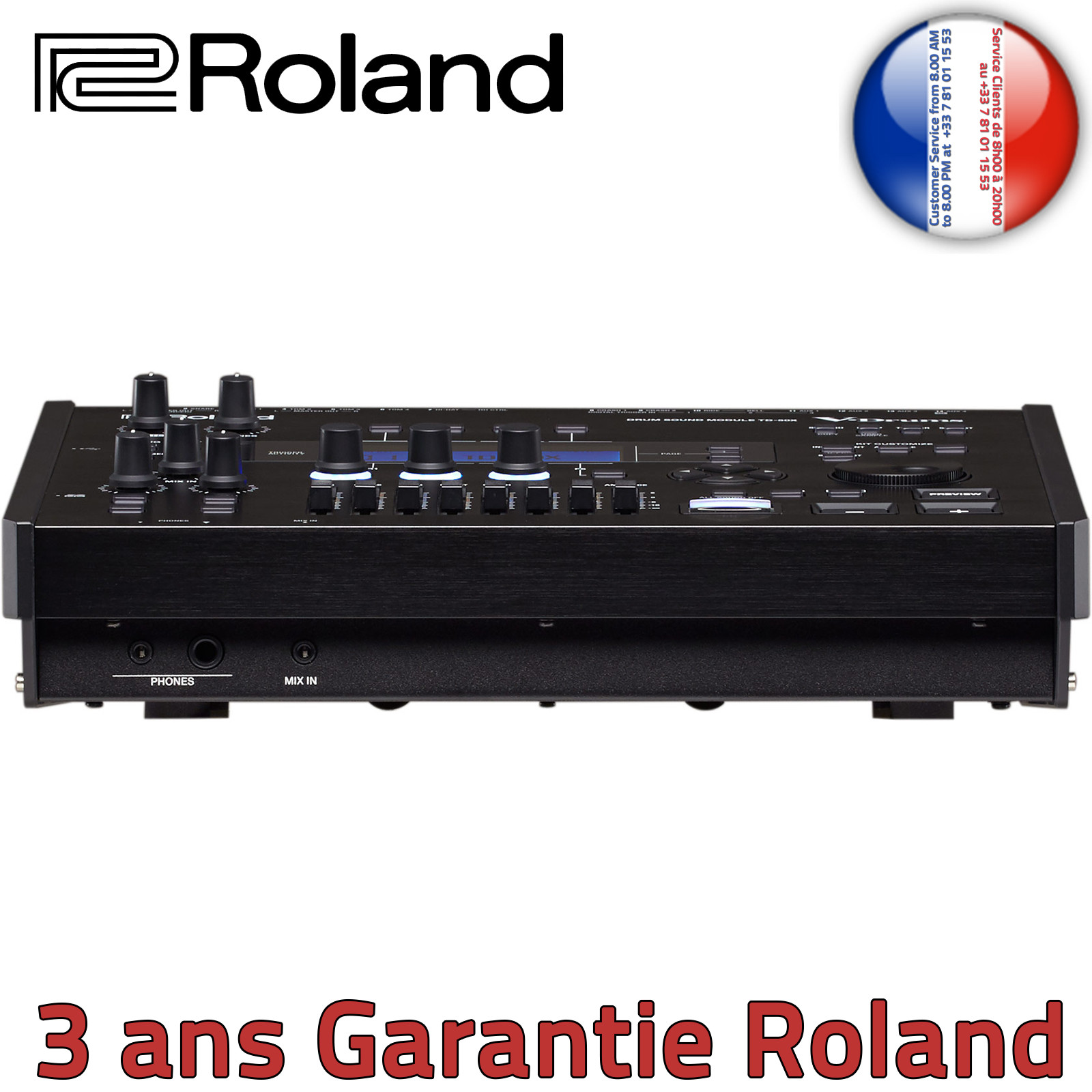 Caisse claire numérique Roland PD140DS Snare digital avec détection de  position haute résolution