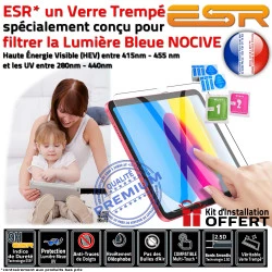 Oléophobe H ESR Verre AIR Multi-Touch Bleue Filtre Protection Chocs iPad Trempé Lumière UV Anti-Rayures Apple A2904 Vitre Ecran