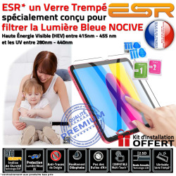 Anti-Rayures Vitre Incassable Lumière Filtre iPad Protecteur UV Protection Ecran A2903 Film Verre Apple Chocs Trempé ESR Bleue AIR