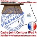 Joint Plastique iPad 4 N Precollé Tablette Autocollant Contour Apple Ecran ABS Adhésif Vitre Cadre Réparation Châssis Noir Tactile