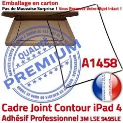 iPad Châssis Precollé Plastique Adhésif Vitre Tablette Noir N Contour Apple Cadre Tactile 4 Ecran Réparation Autocollant Joint A1458