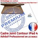 Joint Plastique iPad 4 B Autocollant Châssis Contour Tactile Tablette Apple Cadre ABS Réparation Adhésif Precollé Vitre Blanc iPad4 Ecran