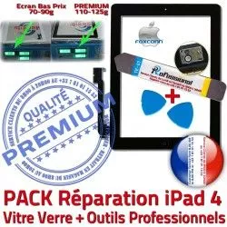 iPad iPad4 Démontage HOME N KIT Outils Precollé Tablette Qualité Bouton Verre Vitre A1460 Noire Oléophobe Réparation A1459 4 Tactile Adhésif PREMIUM PACK A1458