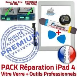 Réparation HOME PREMIUM Adhésif Démontage Precollé Apple KIT Bouton Blanche Qualité A1459 B Oléophobe A1460 A1458 Outils Tactile iPad iPad4 PACK Vitre Verre 4