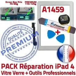 Precollé Oléophobe 4 Outils Démontage Qualité Verre HOME PACK B Adhésif KIT Tactile Bouton A1459 Réparation PREMIUM iPad iPad4 Blanche Vitre