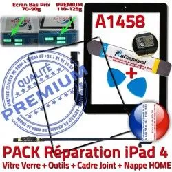 HOME KIT Nappe Outils iLAME Verre PACK Apple A1458 Cadre Precollé iPad4 Noire Tactile Adhésif Joint Vitre Réparation Tablette Bouton N