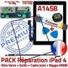 PACK A1458 iLAME Joint Nappe N Réparation Verre Cadre iPad4 Vitre Tablette Precollé Tactile Outils Adhésif HOME Apple KIT Bouton Noire