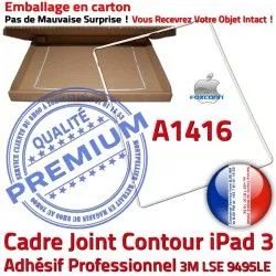 Autocollant Ecran Tablette Tactile Adhésif Apple Cadre Contour Réparation Joint Châssis Vitre B Plastique Blanc A1416 3 iPad ABS