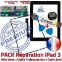 PACK iPad3 iLAME Joint N Vitre PREMIUM Adhésif iPad Noire 3 Apple Precollé Bouton Outils KIT Verre Chassis Cadre HOME Tablette Tactile Réparation