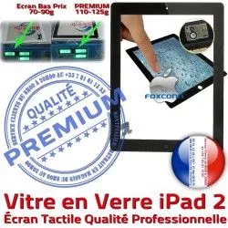 Noir Nappe Ecran A1397 Tactile Verre Remplacement Vitre A1395 Fixation Bouton iPad Qualité Precollé A1396 Oléophobe HOME iPad2 PN Adhésif Apple Caméra 2 PREMIUM